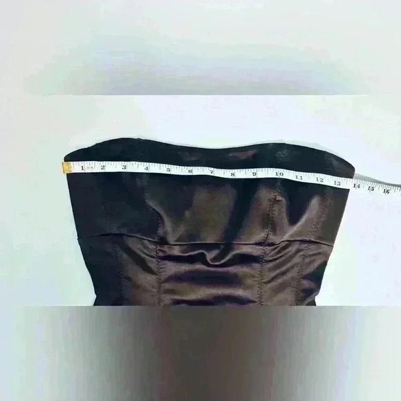 Bebe Vintage Y2K Strapless Cocktail Dress, Chocolate Brown, Size Small - Picture 9 of 16